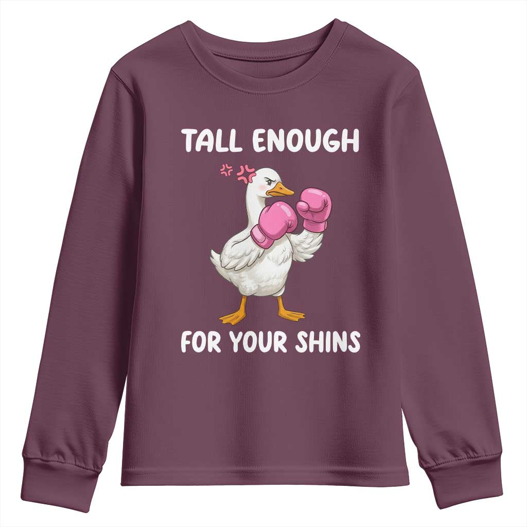 Tall Enough For Your Shins Youth Sweatshirt Funny Goose Sarcastic Meme