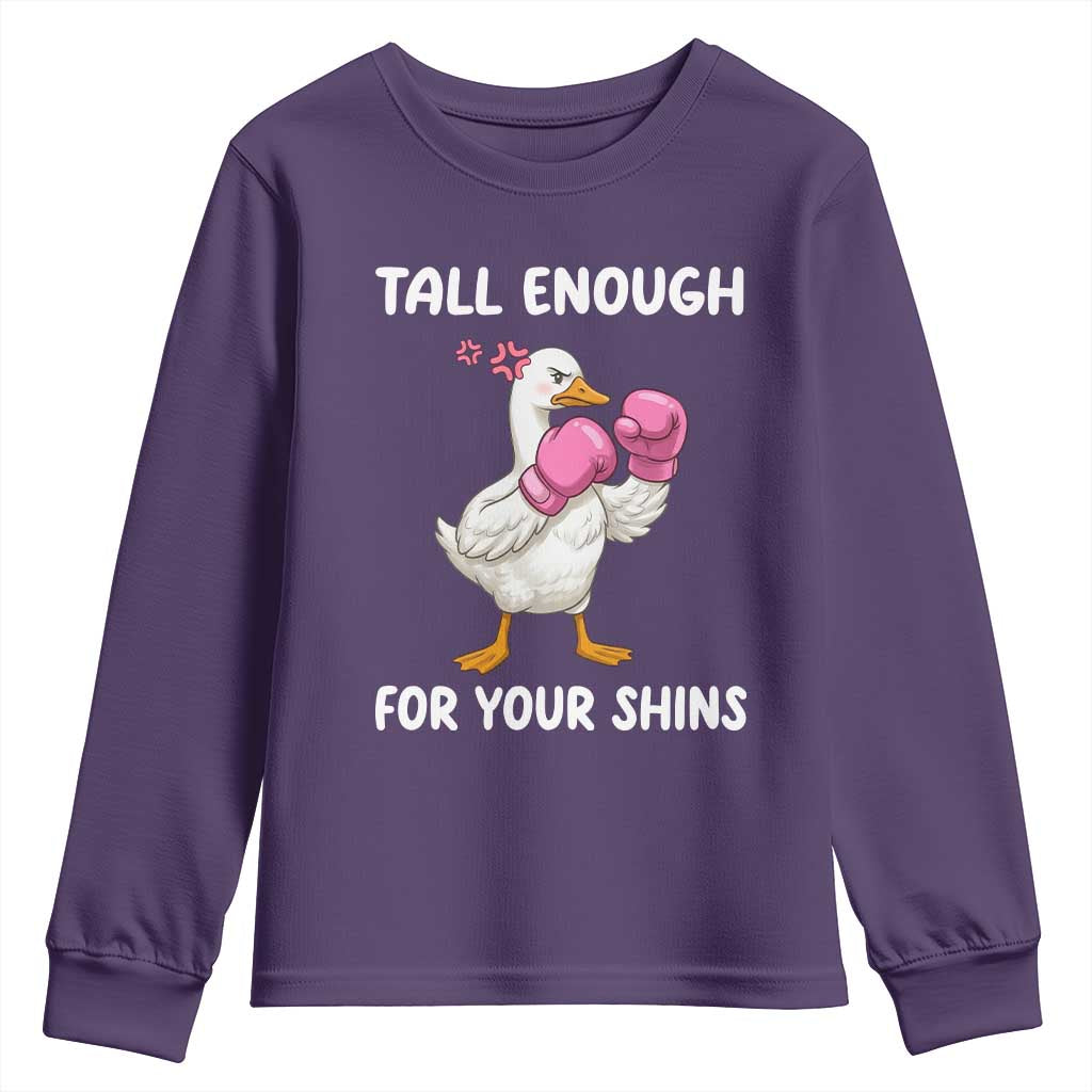 Tall Enough For Your Shins Youth Sweatshirt Funny Goose Sarcastic Meme