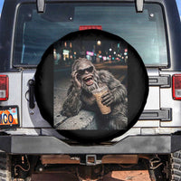 Bigfoot Drinking Iced Coffee Spare Tire Cover Funny Sasquatch Streetwear