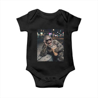 Bigfoot Drinking Iced Coffee Baby Onesie Funny Sasquatch Streetwear