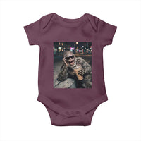 Bigfoot Drinking Iced Coffee Baby Onesie Funny Sasquatch Streetwear