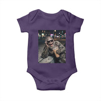 Bigfoot Drinking Iced Coffee Baby Onesie Funny Sasquatch Streetwear