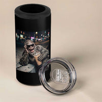 Bigfoot Drinking Iced Coffee 4 in 1 Can Cooler Tumbler Funny Sasquatch Streetwear
