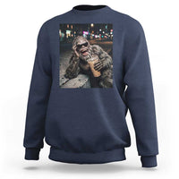 Bigfoot Drinking Iced Coffee Sweatshirt Funny Sasquatch Streetwear