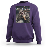 Bigfoot Drinking Iced Coffee Sweatshirt Funny Sasquatch Streetwear