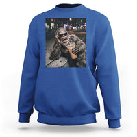 Bigfoot Drinking Iced Coffee Sweatshirt Funny Sasquatch Streetwear