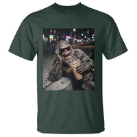 Bigfoot Drinking Iced Coffee T Shirt Funny Sasquatch Streetwear