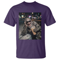 Bigfoot Drinking Iced Coffee T Shirt Funny Sasquatch Streetwear