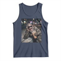 Bigfoot Drinking Iced Coffee Tank Top Funny Sasquatch Streetwear
