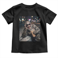 Bigfoot Drinking Iced Coffee Toddler T Shirt Funny Sasquatch Streetwear