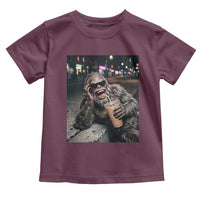 Bigfoot Drinking Iced Coffee Toddler T Shirt Funny Sasquatch Streetwear
