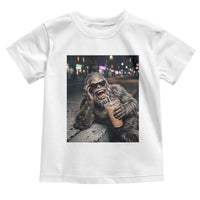 Bigfoot Drinking Iced Coffee Toddler T Shirt Funny Sasquatch Streetwear