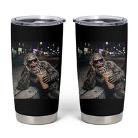 Bigfoot Drinking Iced Coffee Tumbler Cup Funny Sasquatch Streetwear