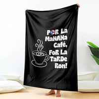 Por La Mañana Cafe Throw Blanket Puerto Rican Music Lover Coffee Fan