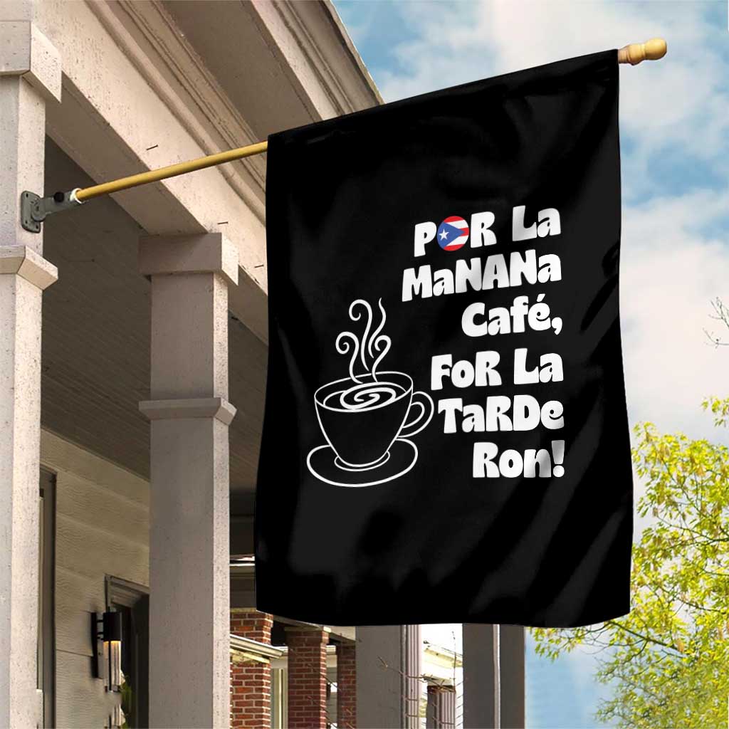 Por La Mañana Cafe Garden Flag Puerto Rican Music Lover Coffee Fan