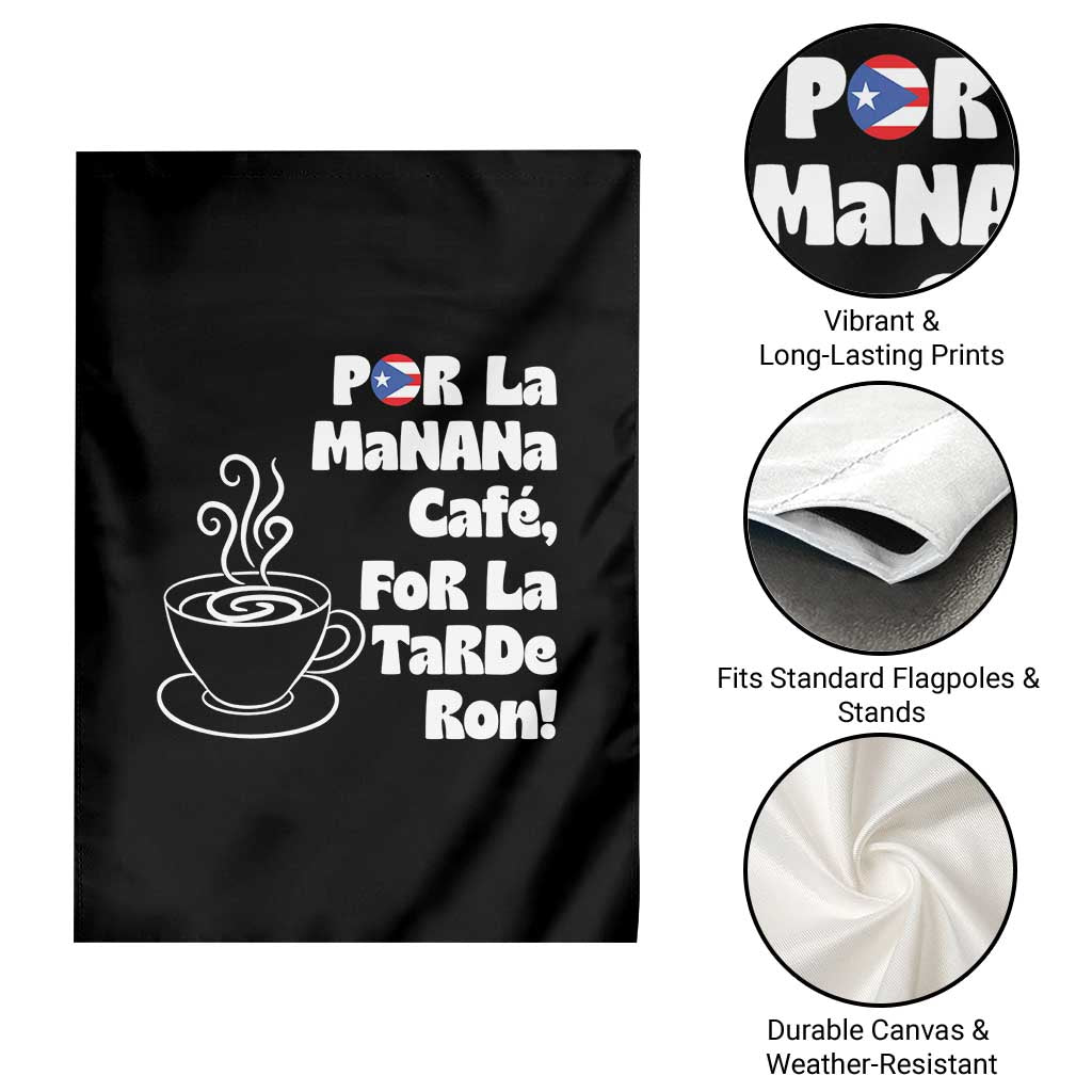 Por La Mañana Cafe Garden Flag Puerto Rican Music Lover Coffee Fan