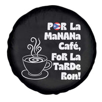 Por La Mañana Cafe Spare Tire Cover Puerto Rican Music Lover Coffee Fan