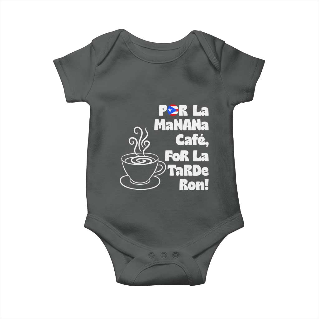 Por La Mañana Cafe Baby Onesie Puerto Rican Music Lover Coffee Fan
