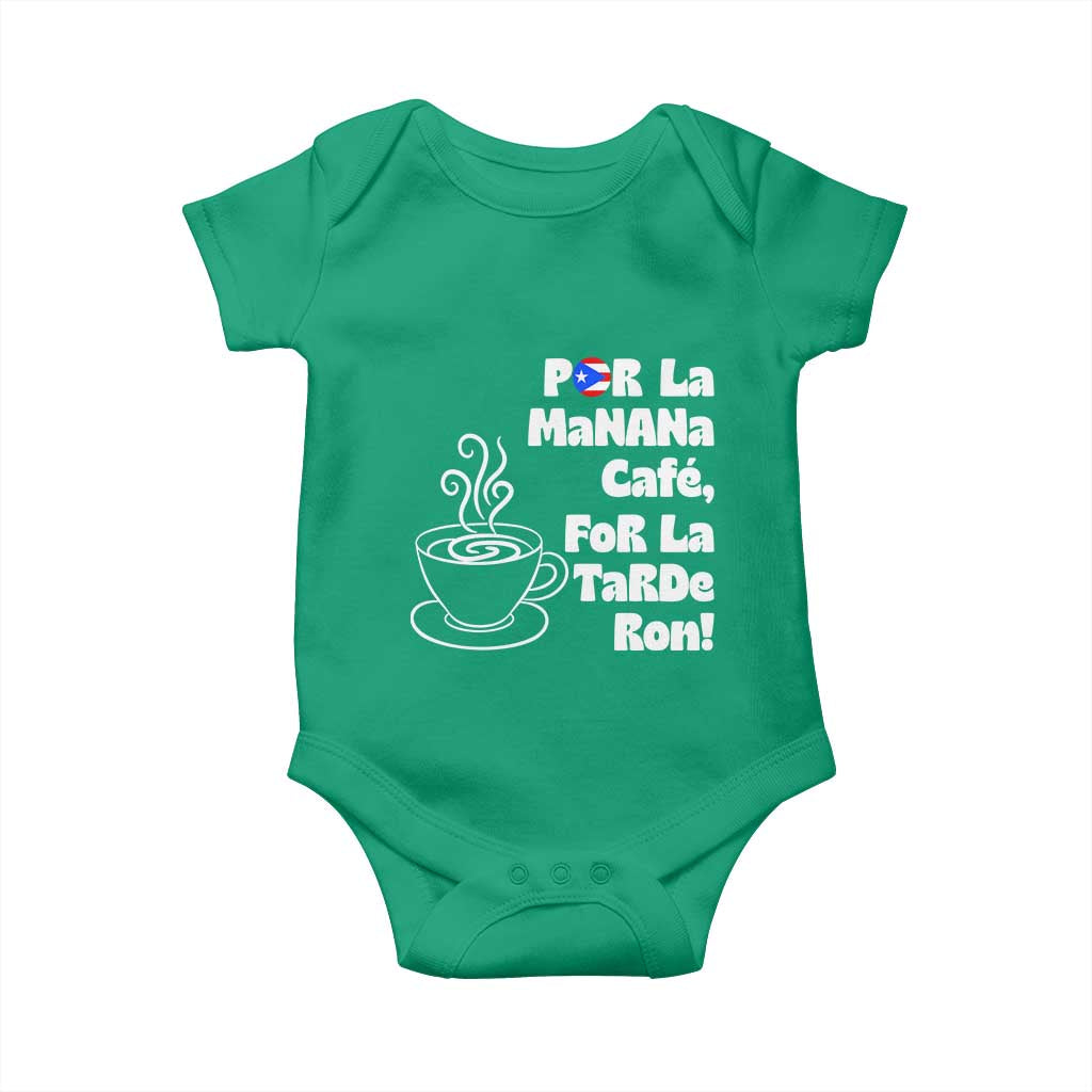 Por La Mañana Cafe Baby Onesie Puerto Rican Music Lover Coffee Fan