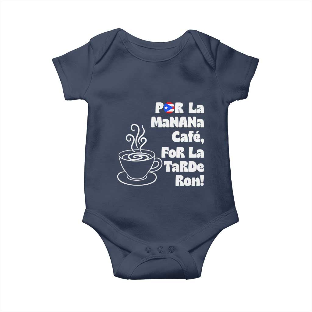 Por La Mañana Cafe Baby Onesie Puerto Rican Music Lover Coffee Fan