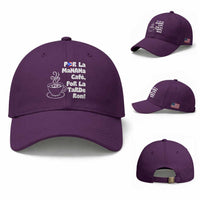 Por La Mañana Cafe Baseball Cap Puerto Rican Music Lover Coffee Fan