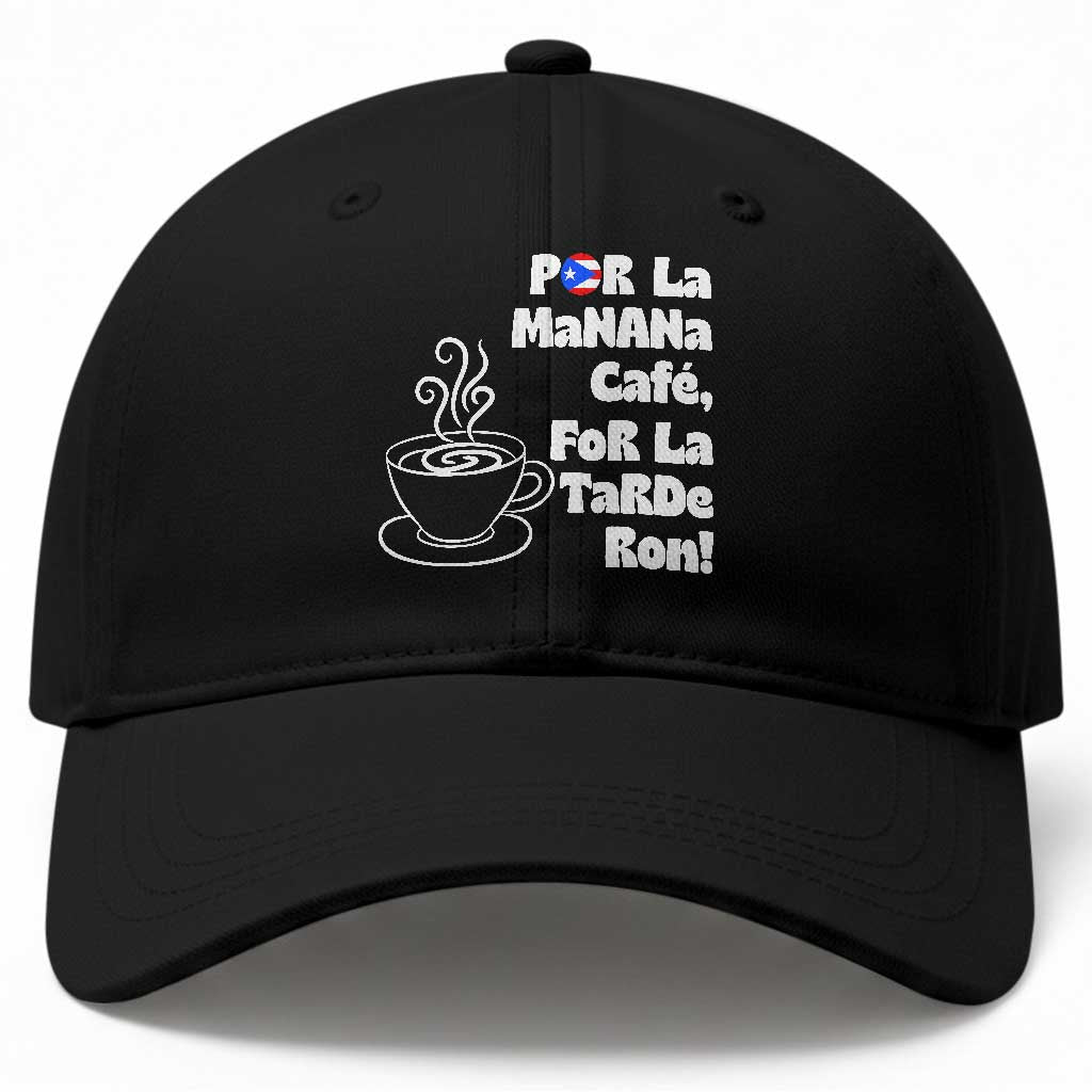 Por La Mañana Cafe Baseball Cap Puerto Rican Music Lover Coffee Fan
