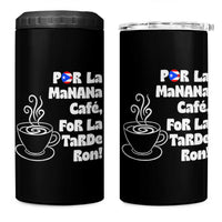 Por La Mañana Cafe 4 in 1 Can Cooler Tumbler Puerto Rican Music Lover Coffee Fan