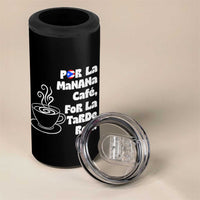 Por La Mañana Cafe 4 in 1 Can Cooler Tumbler Puerto Rican Music Lover Coffee Fan