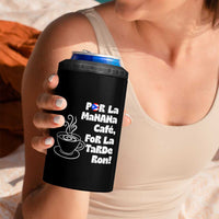 Por La Mañana Cafe 4 in 1 Can Cooler Tumbler Puerto Rican Music Lover Coffee Fan
