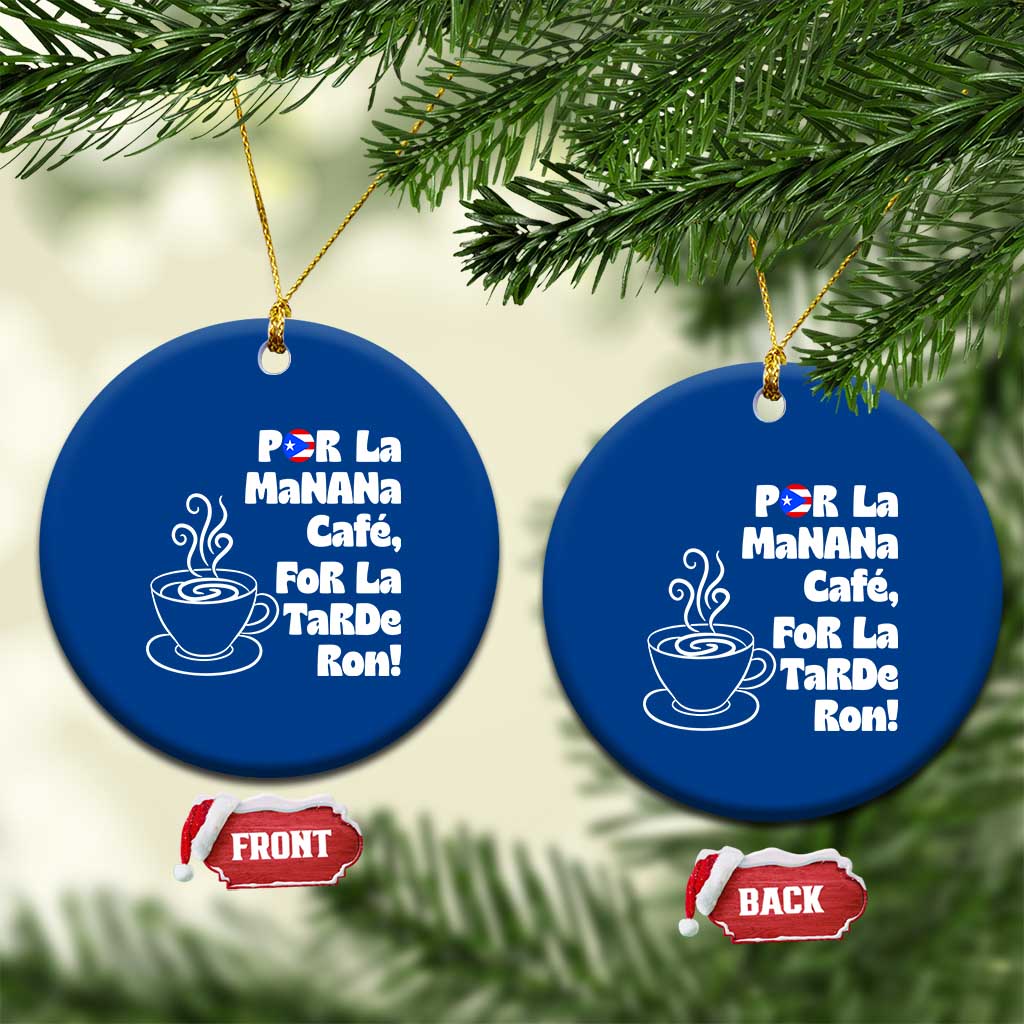 Por La Mañana Cafe Ceramic Ornament Puerto Rican Music Lover Coffee Fan