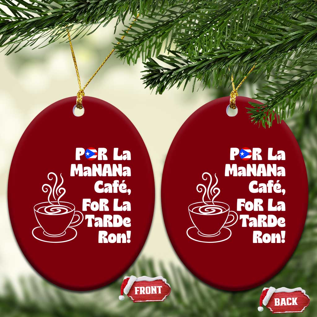 Por La Mañana Cafe Ceramic Ornament Puerto Rican Music Lover Coffee Fan