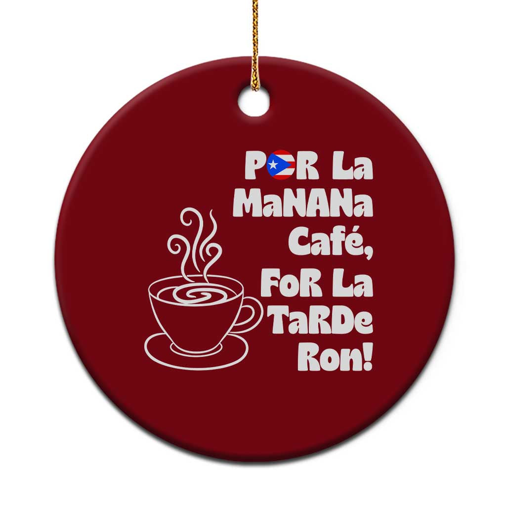 Por La Mañana Cafe Ceramic Ornament Puerto Rican Music Lover Coffee Fan