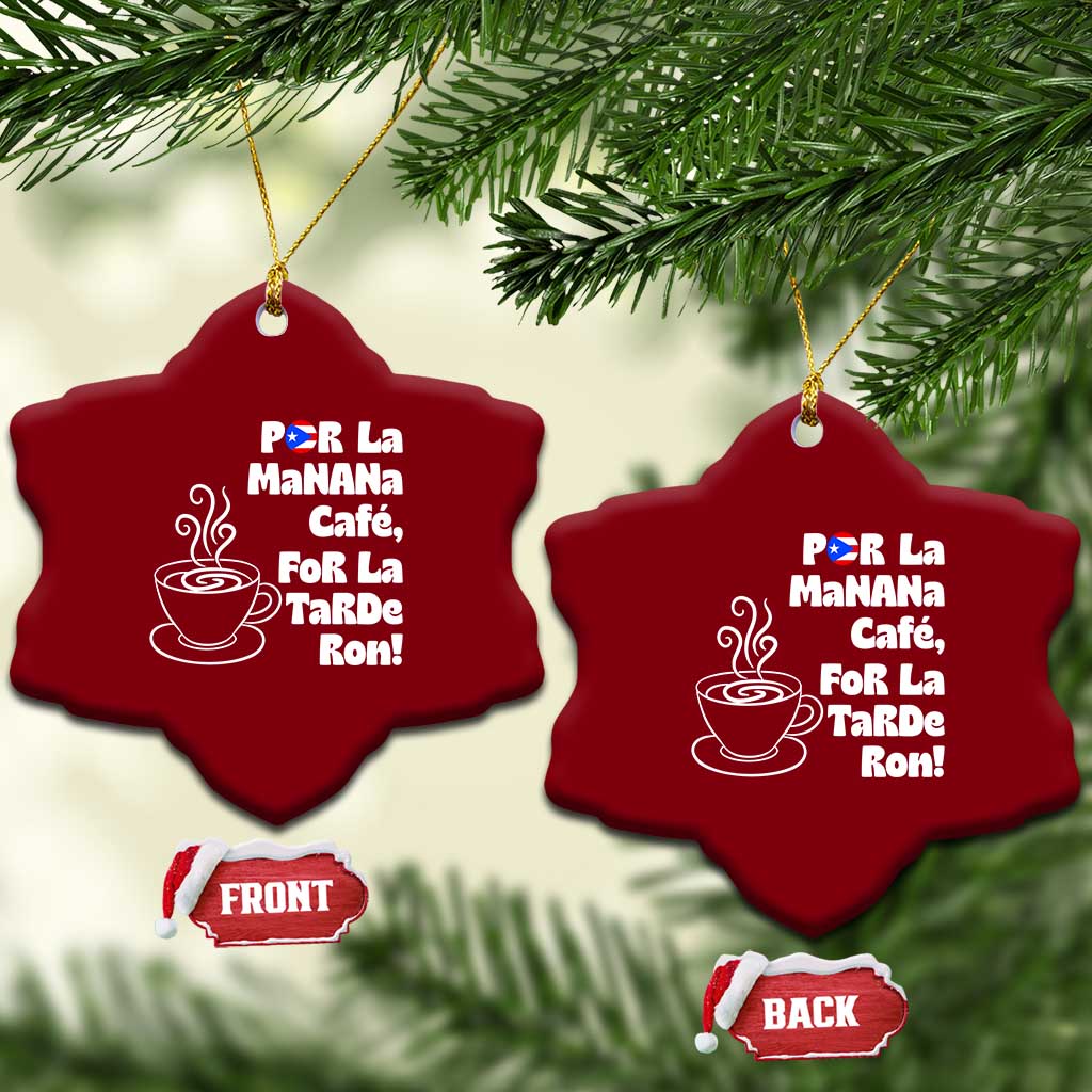 Por La Mañana Cafe Ceramic Ornament Puerto Rican Music Lover Coffee Fan