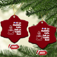 Por La Mañana Cafe Ceramic Ornament Puerto Rican Music Lover Coffee Fan