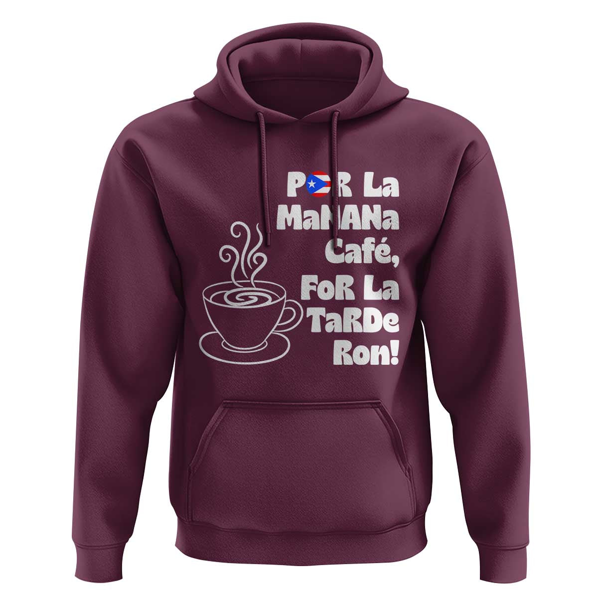 Por La Mañana Cafe Hoodie Puerto Rican Music Lover Coffee Fan
