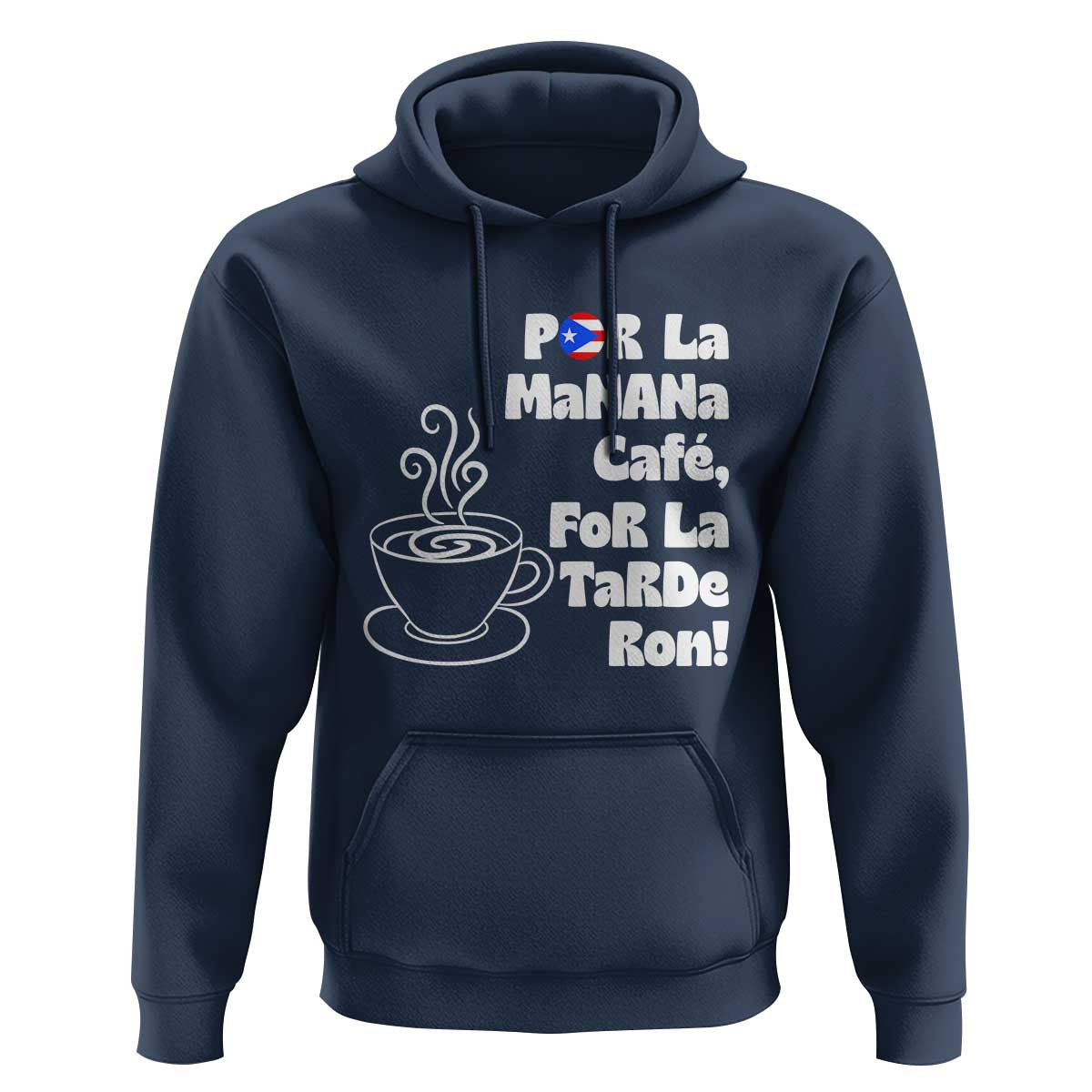 Por La Mañana Cafe Hoodie Puerto Rican Music Lover Coffee Fan