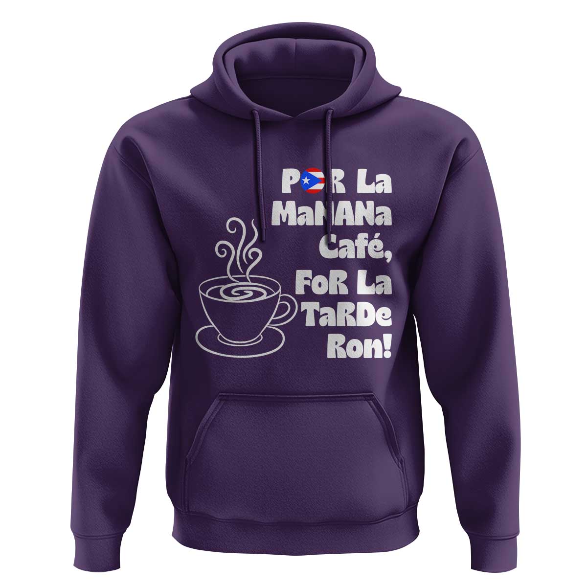 Por La Mañana Cafe Hoodie Puerto Rican Music Lover Coffee Fan