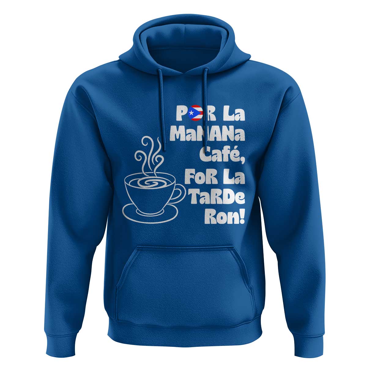 Por La Mañana Cafe Hoodie Puerto Rican Music Lover Coffee Fan