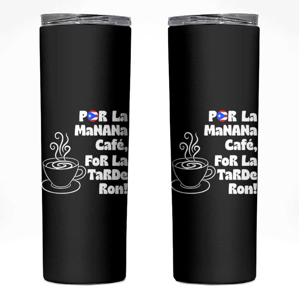 Por La Mañana Cafe Skinny Tumbler Puerto Rican Music Lover Coffee Fan