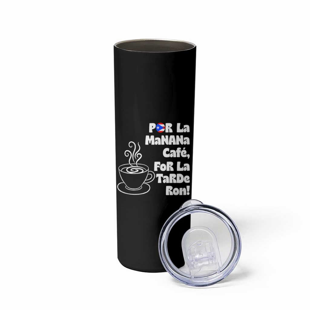 Por La Mañana Cafe Skinny Tumbler Puerto Rican Music Lover Coffee Fan