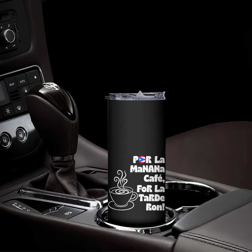 Por La Mañana Cafe Skinny Tumbler Puerto Rican Music Lover Coffee Fan