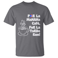 Por La Mañana Cafe T Shirt Puerto Rican Music Lover Coffee Fan