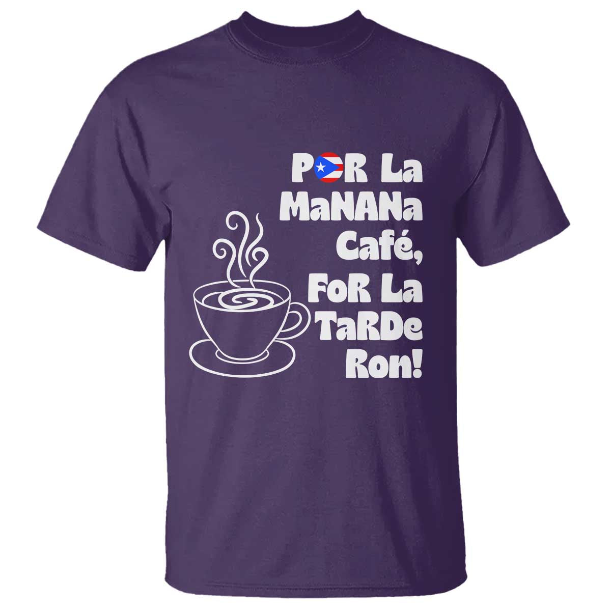 Por La Mañana Cafe T Shirt Puerto Rican Music Lover Coffee Fan