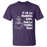 Por La Mañana Cafe T Shirt Puerto Rican Music Lover Coffee Fan