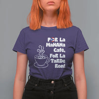 Por La Mañana Cafe T Shirt For Women Puerto Rican Music Lover Coffee Fan
