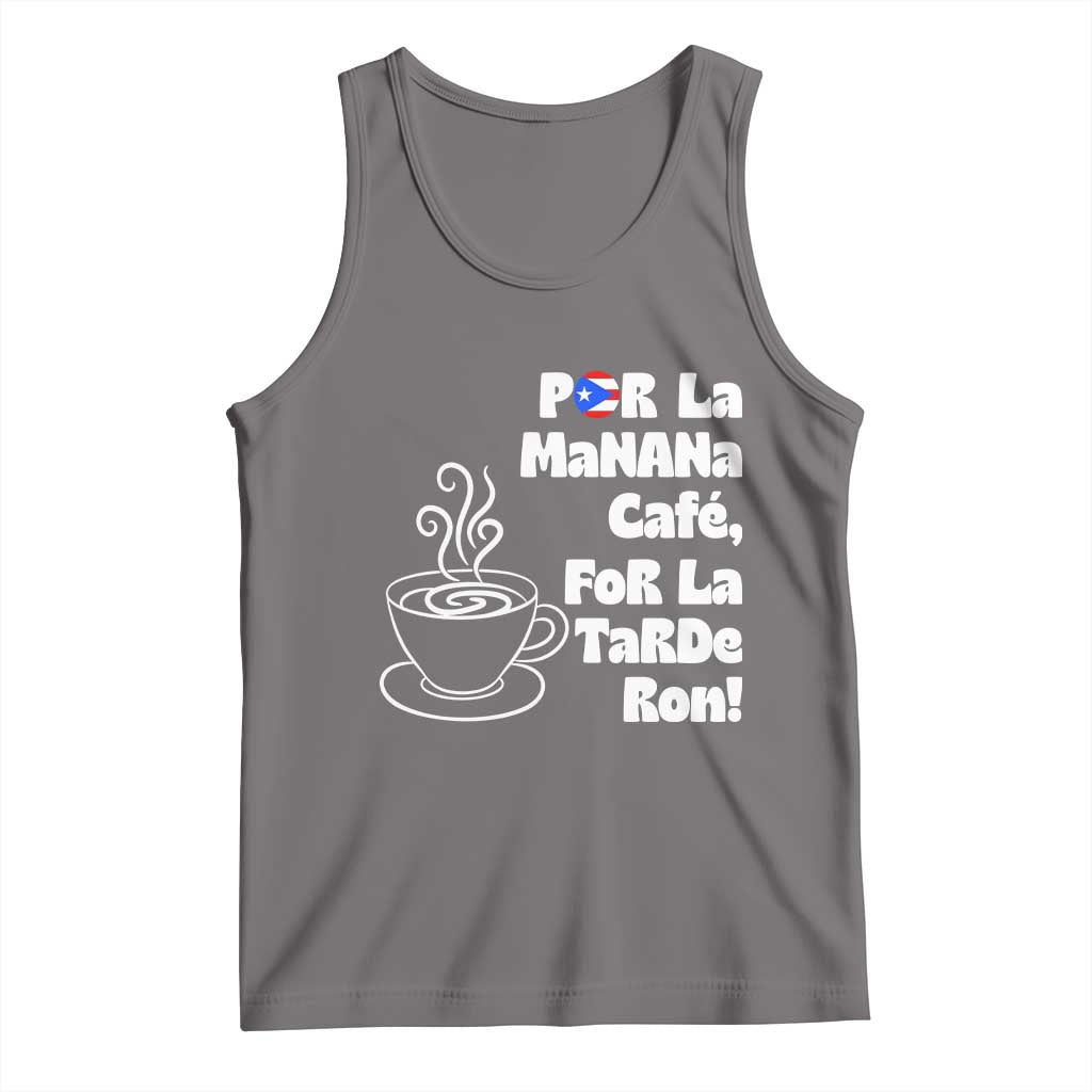 Por La Mañana Cafe Tank Top Puerto Rican Music Lover Coffee Fan