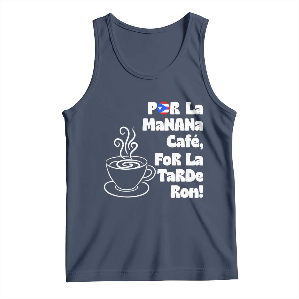 Por La Mañana Cafe Tank Top Puerto Rican Music Lover Coffee Fan