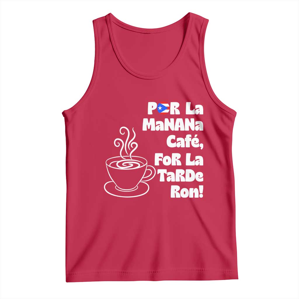 Por La Mañana Cafe Tank Top Puerto Rican Music Lover Coffee Fan