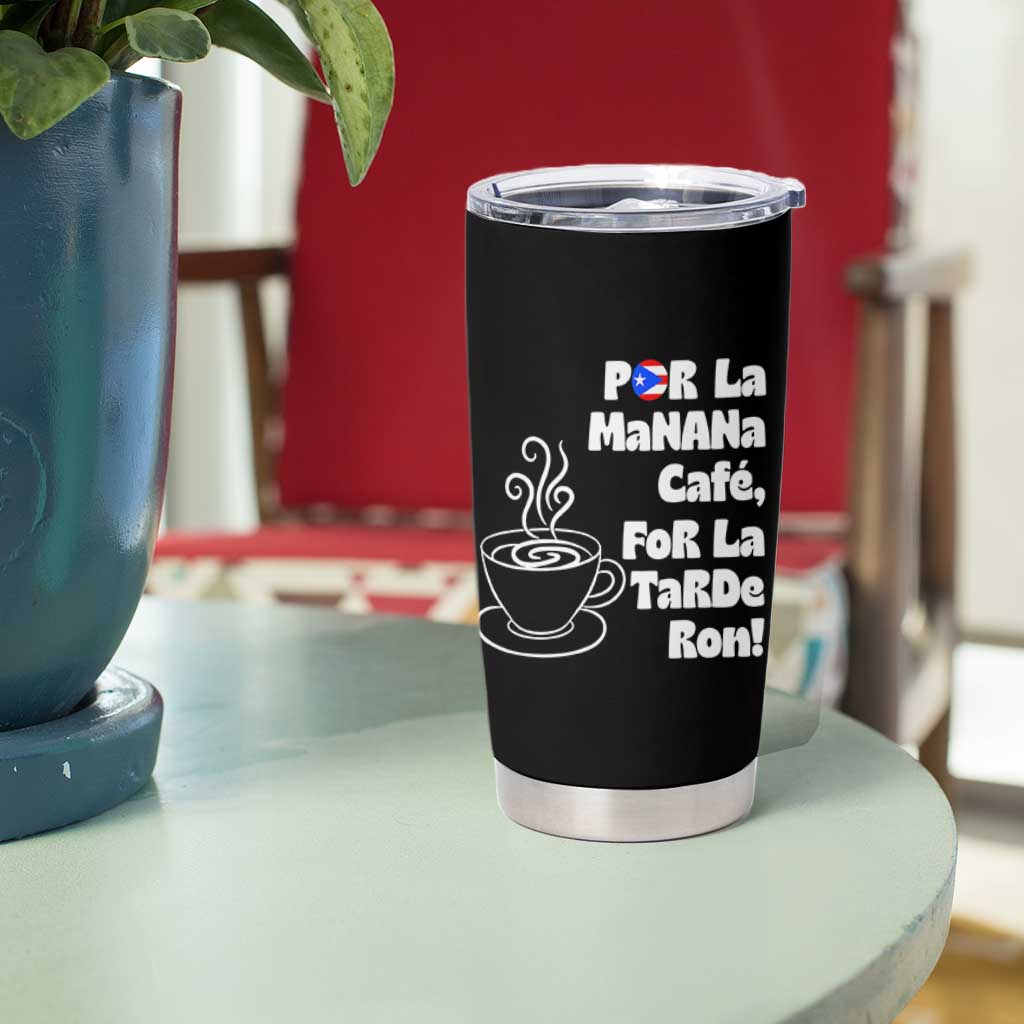Por La Mañana Cafe Tumbler Cup Puerto Rican Music Lover Coffee Fan