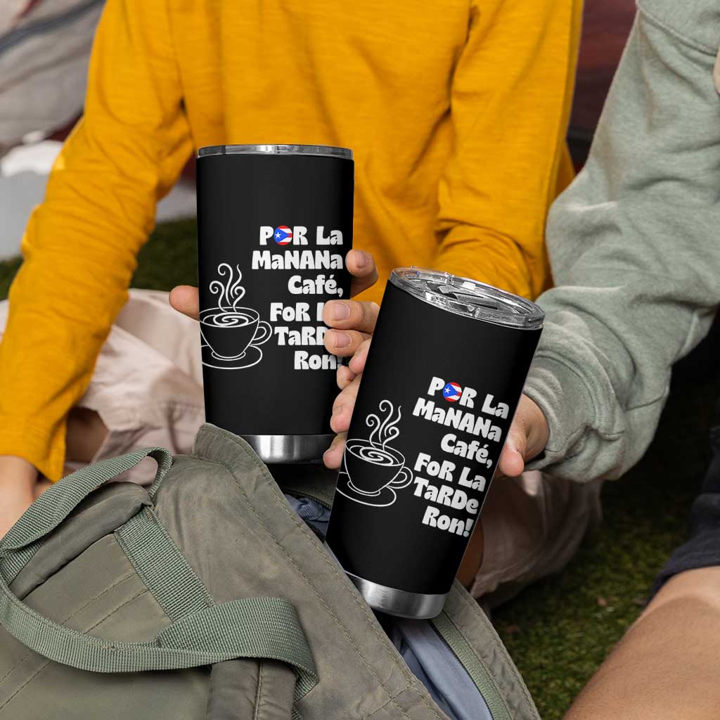 Por La Mañana Cafe Tumbler Cup Puerto Rican Music Lover Coffee Fan